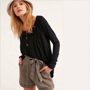 Free People Top We The Free Must Have Henley Waffle Thermal Tunic XS Relaxed Fit